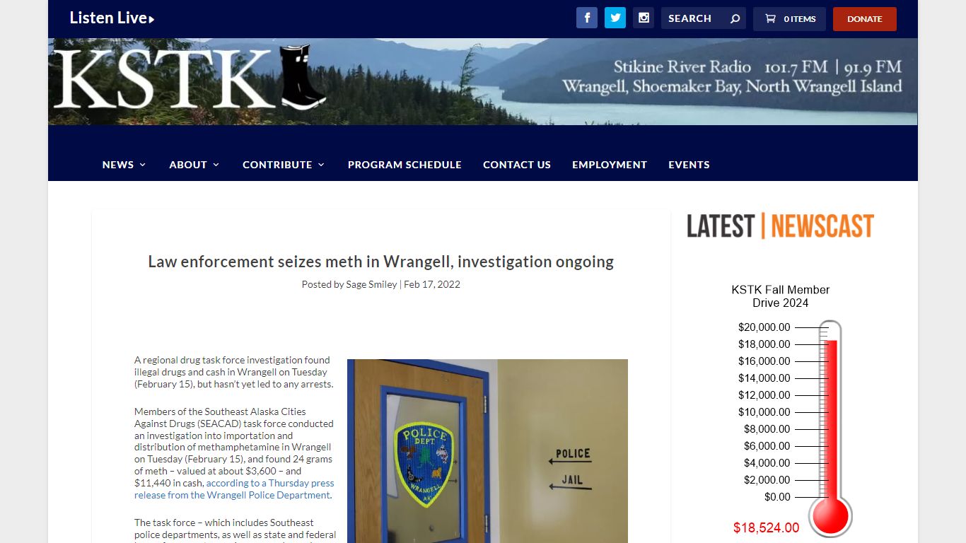 Law enforcement seizes meth in Wrangell, investigation ongoing