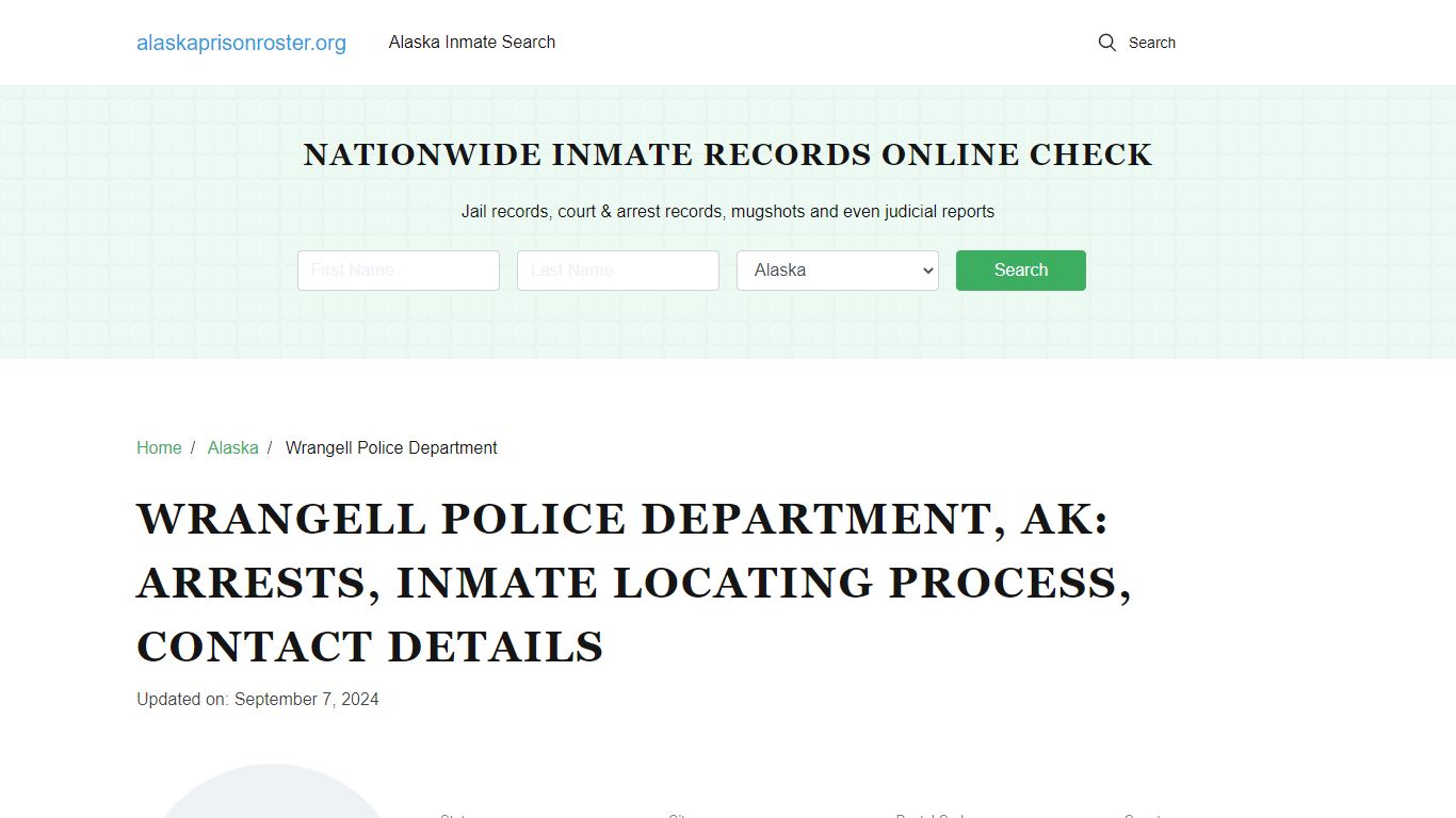 Wrangell Police Department, AK: Arrests, Jail Roster, Contacts